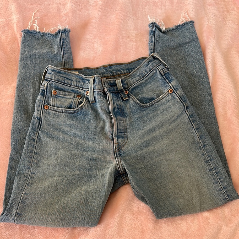 Levi's 501s Blue Skinny Jeans Classic Denim